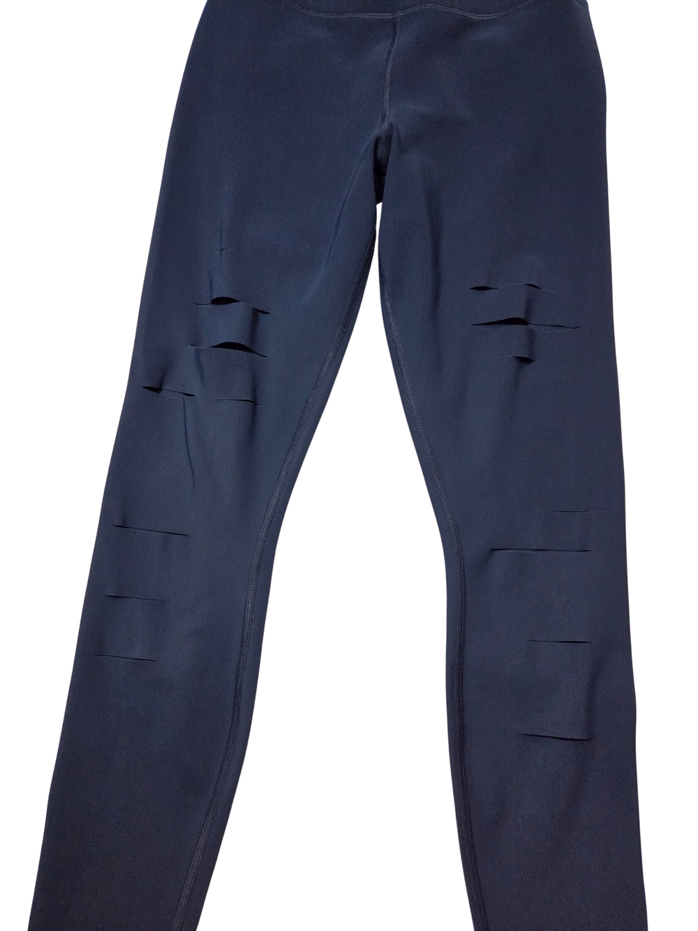 ALO Yoga Womens S Warrior Leggings Athleisure Ripped Blue Activewear Athletic - Picture 4 of 6